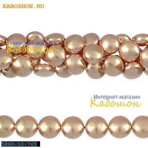 Жемчуг Swarovski 10х6 мм Crystal Rose Gold