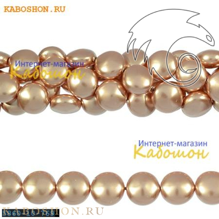 Жемчуг Swarovski 10х6 мм Crystal Rose Gold 5860-10-769