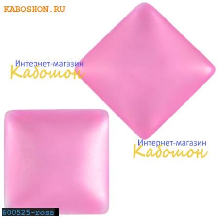 Кабошон квадратный матовый розовый 20х6 мм