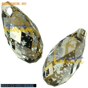 Swarovski Briolette 11х5,5 мм Crystal Golden Patina