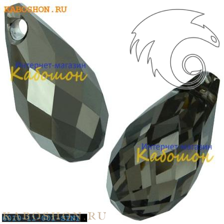 Swarovski Briolette 11х5,5 мм Crystal Silver Night 6010-11-001-SINI