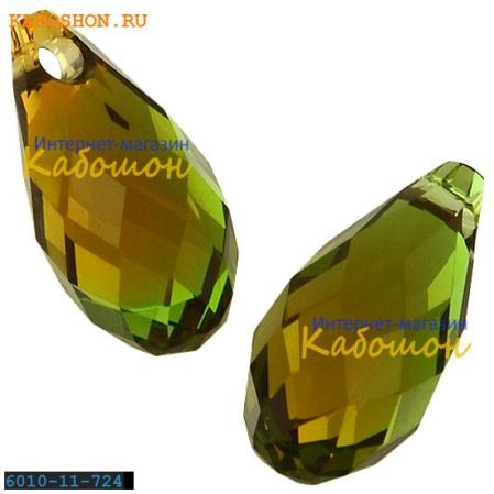 Swarovski Briolette 11х5,5 мм Fern Green-Topaz Blend