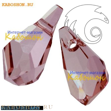 Swarovski Polygon Drop 13 мм Crystal Antique Pink 6015-13-001-ANTP