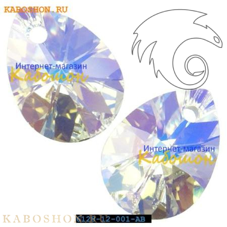 Swarovski Xilion Mini Pear Pendant 12 мм Crystal AB 6128-12-001-AB