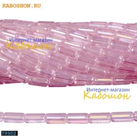 Бусины стеклянные трубочки 8х4 мм розовые