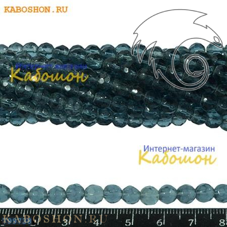 Бусины стеклянные граненые 6 мм темно-сизые 799738