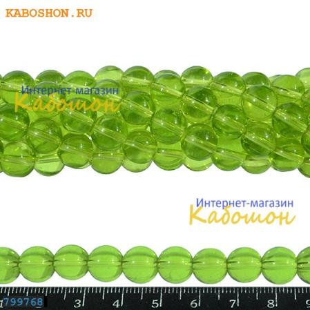 Бусины стеклянные 11х9 мм светло-зеленые