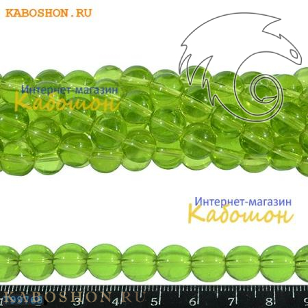Бусины стеклянные 11х9 мм светло-зеленые 799768
