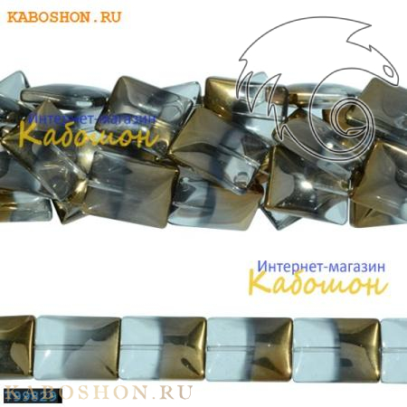 Бусины стеклянные прямоугольные 20х16 мм хрусталь 799829