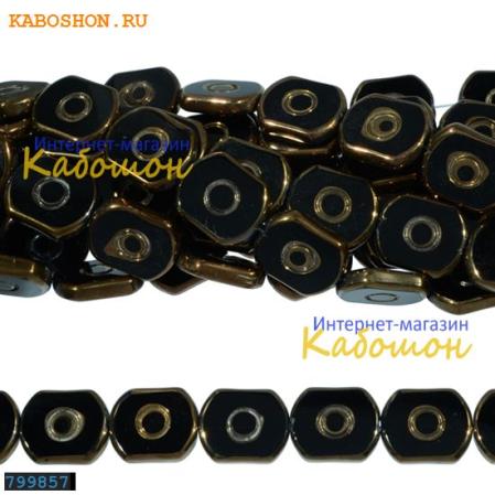 Бусины стеклянные 16х13 мм черные
