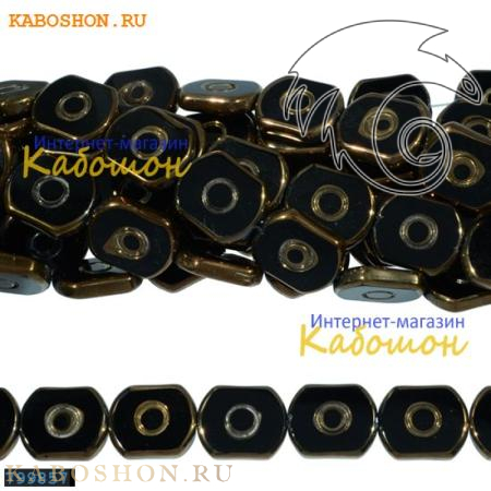 Бусины стеклянные 16х13 мм черные 799857