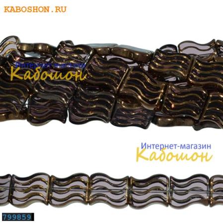 Бусины стеклянные 16х13 мм лиловые