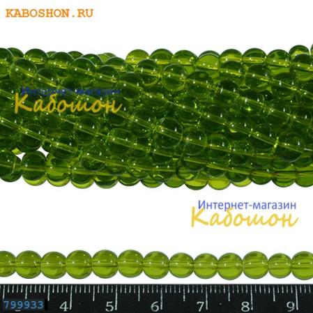 Бусины стеклянные 6х5 мм оливковые
