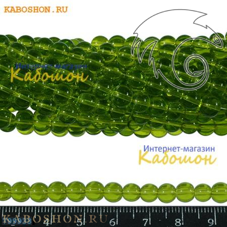 Бусины стеклянные 6х5 мм оливковые 799933