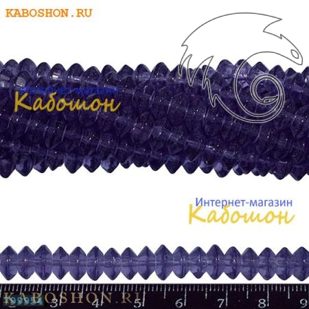 Бусины стеклянные граненые 8х4 мм танзанит 799954