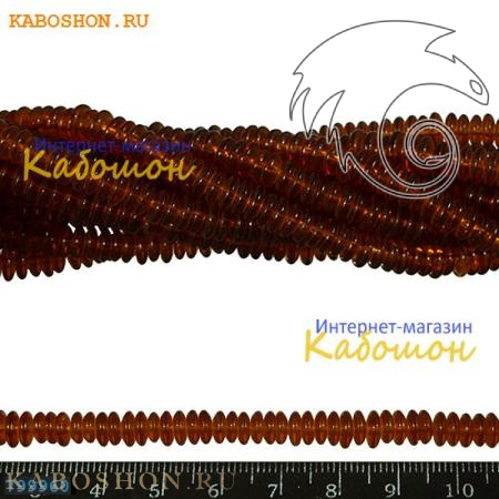 Бусины стеклянные 6х2 мм коньячные 799960