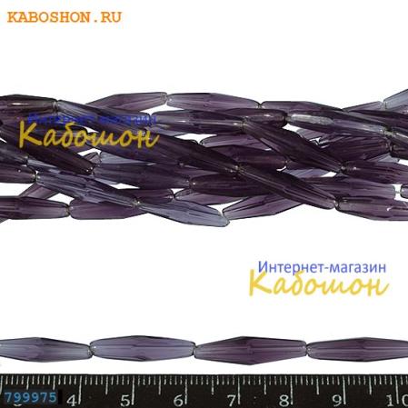 Бусины стеклянные граненые 20х5 мм танзанит