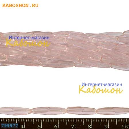 Бусины стеклянные граненые 21х5 мм розовые