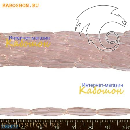 Бусины стеклянные граненые 21х5 мм розовые 799977