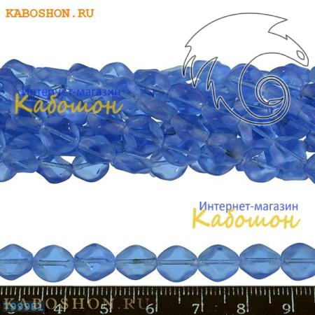 Бусины стеклянные граненые 9х4 мм синие 799981