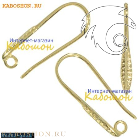 Швензы-крючки 21х8 мм золото 24К (1 пара) 80302-gold