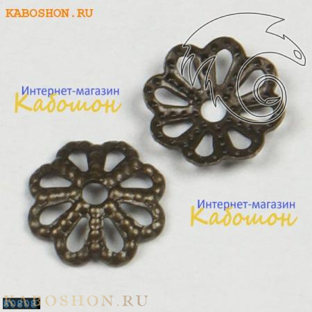 Колпачки "цветок" 6 мм старинная бронза (10 шт) 85033