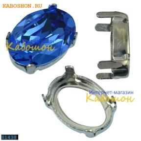 Оправа для Swarovski 4120 Oval Fancy stone 14х10 мм родий
