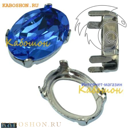 Оправа для Swarovski 4120 Oval Fancy stone 14х10 мм родий 4120-14-S-81438