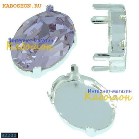Оправа для Swarovski 4120 Oval Fancy stone 14х10 мм посеребрен.