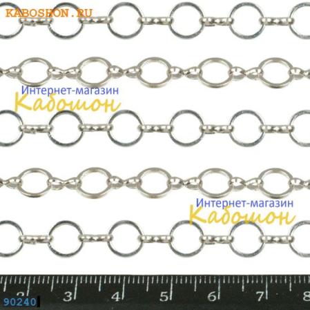 Цепочка 8х8 мм посеребренная (25 см)