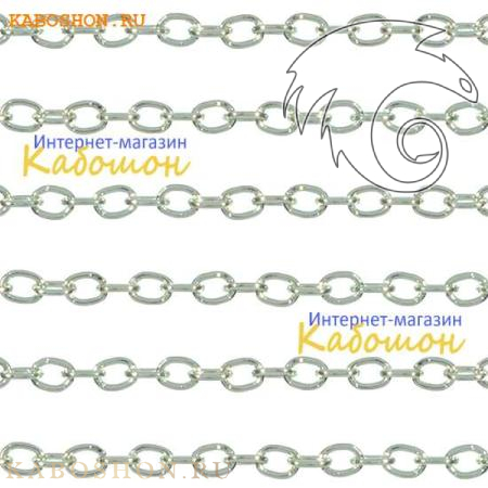 Цепочка 3х2 мм античное серебро (25 см) 91015