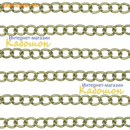 Цепочка 6х4,5 мм античная бронза (25 см)