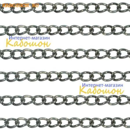 Цепочка 6х4,5 мм черный никель (25 см)