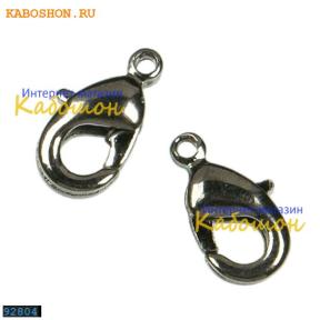 Замок-карабин 10х5 мм черный никель (10 шт)