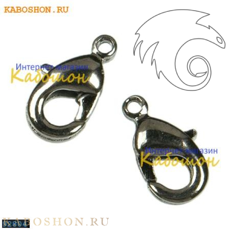 Замок-карабин 10х5 мм черный никель (10 шт) 92804