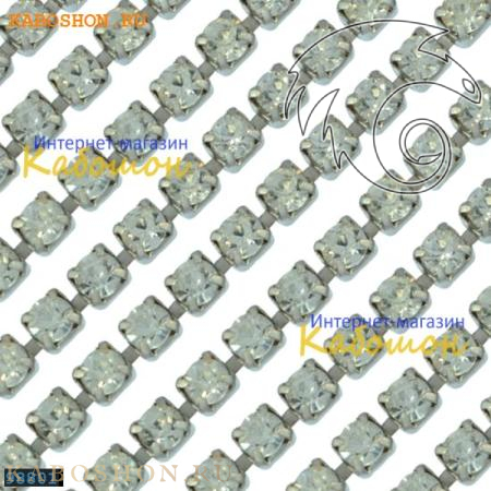 Цепь со стразами 3 мм Crystal-Platinum 98801