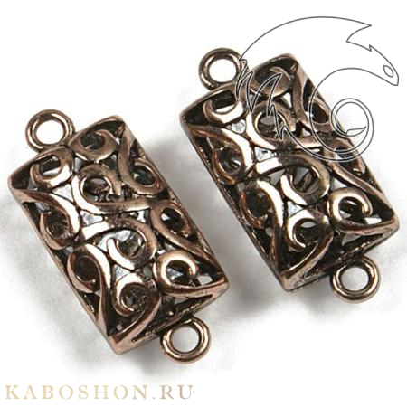 Коннектор филигранный прямоугольный. 23х10 мм античная светлая м 99042