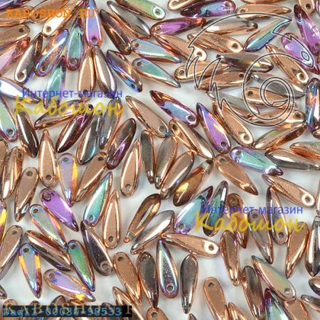 Glass Dagger 3х11 мм Crystal Copper Rainbow Dag11-00030-98533-1