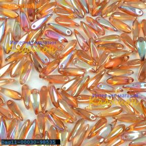 Glass Dagger 3х11 мм Crystal Orange Rainbow