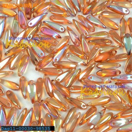 Glass Dagger 3х11 мм Crystal Orange Rainbow