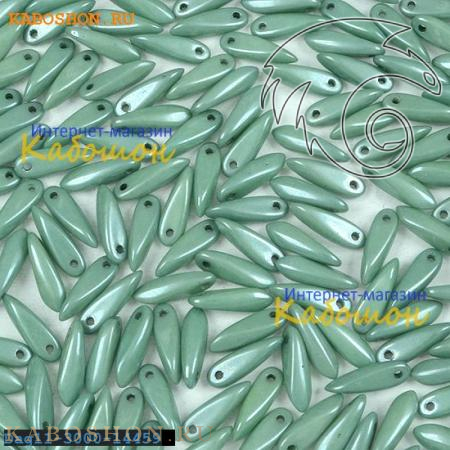 Glass Dagger 3х11 мм Chalk White Teal Luster Dag11-3000-14459-1