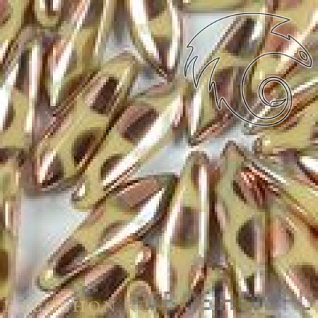 Glass Dagger 5х16 мм Ivory Capri Gold Dots Dag16-13020-2710A-1