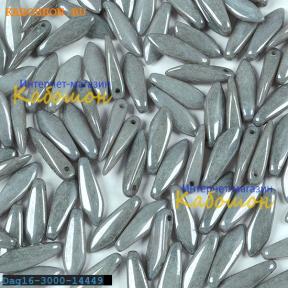 Glass Dagger 5х16 мм Chalk White Grey Luster
