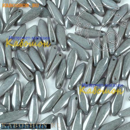 Glass Dagger 5х16 мм Chalk White Grey Luster Dag16-3000-14449-1
