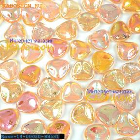 Rose Petal 14х13 мм Crystal Yellow Rainbow