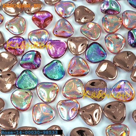 Rose Petal 14х13 мм Crystal Copper Rainbow