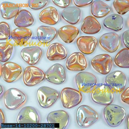 Rose Petal 14х13 мм Light Smokey Topaz AB
