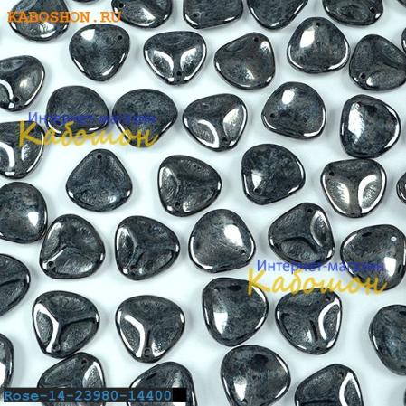 Rose Petal 8х7 мм Jet Hematite