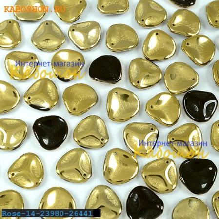 Rose Petal 14х13 мм Jet Amber