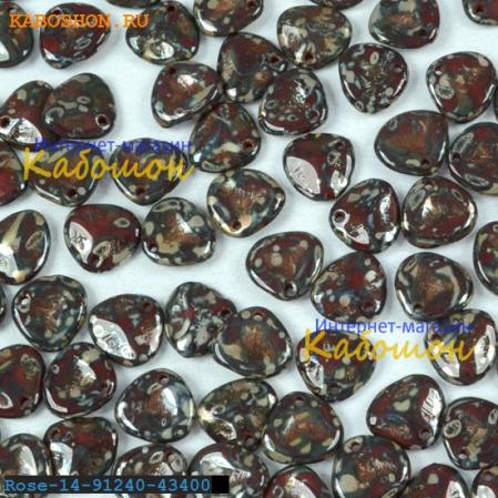 Rose Petal 8х7 мм Opaque Red Picasso